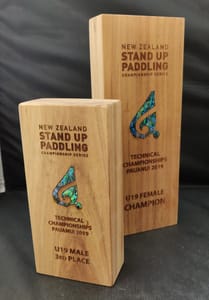 custom paua inlay trophy