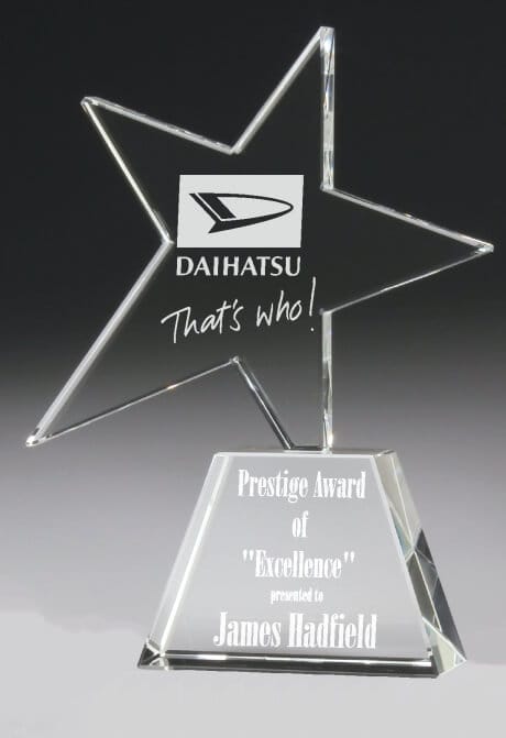 Crystal star trophy