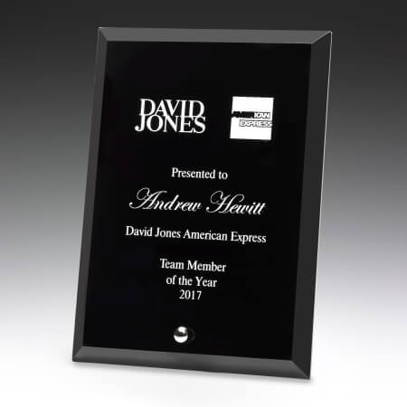 Black glass plaque award