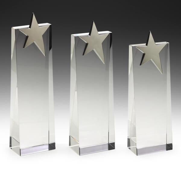 Crystal star tower trophies