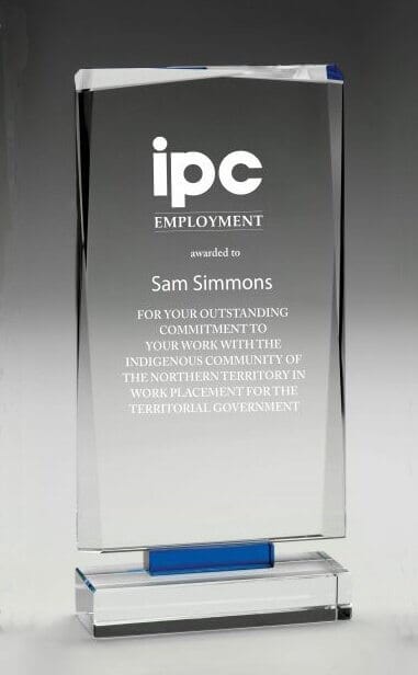 Beveled glass trophy