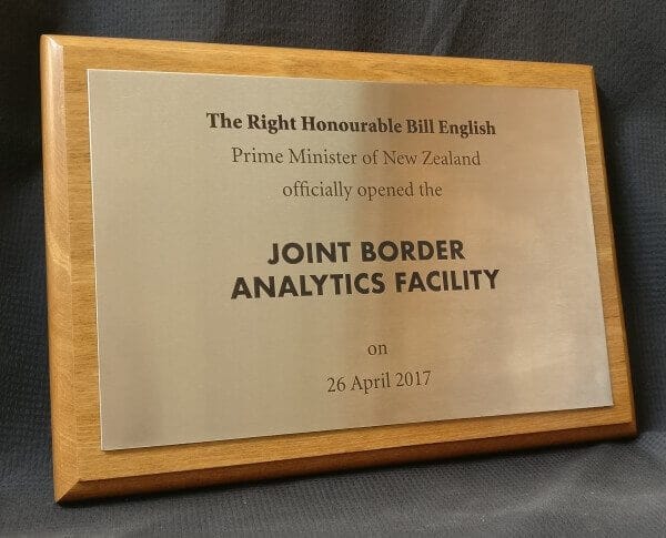 Opening plaque