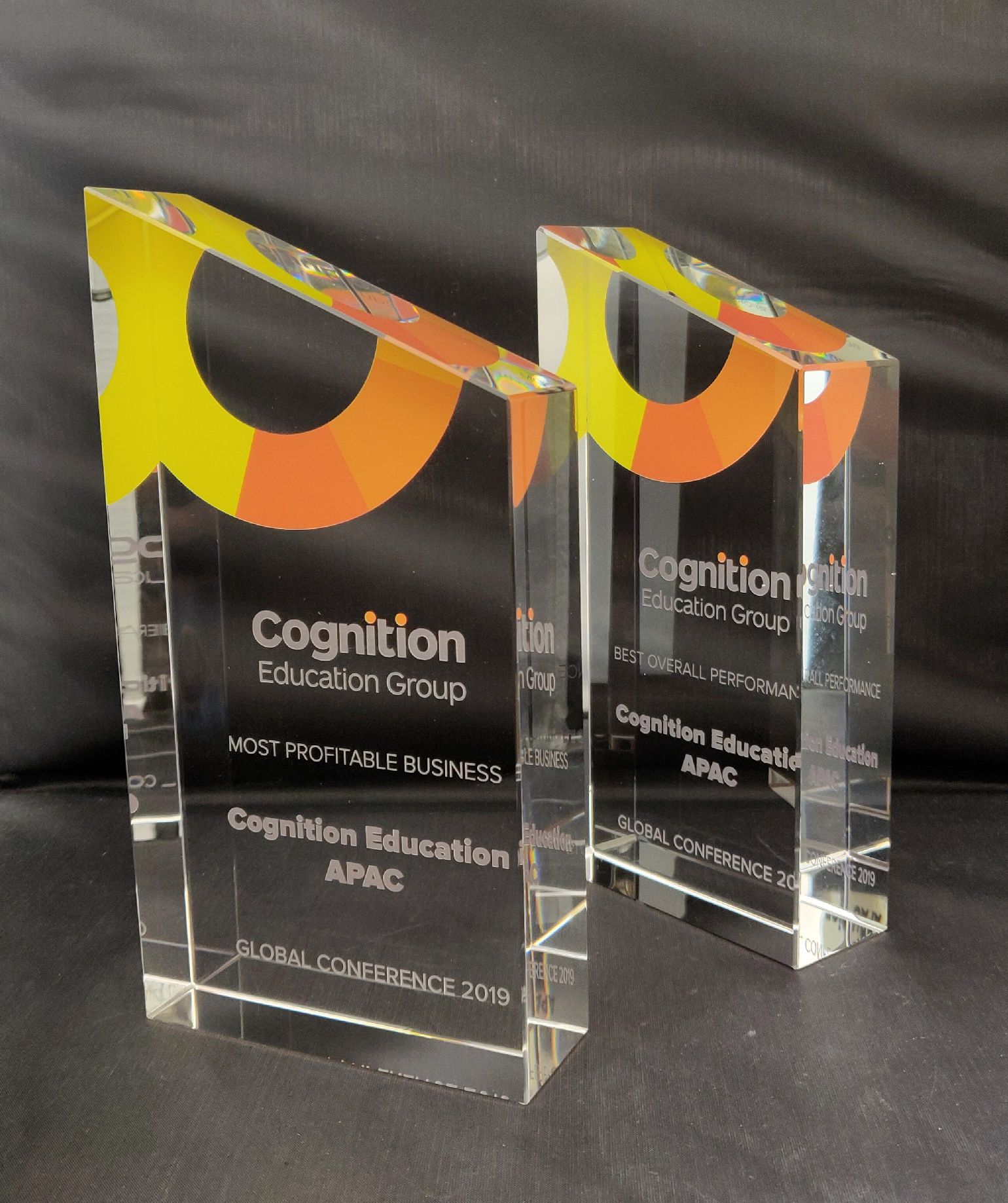 Angled crystal block award