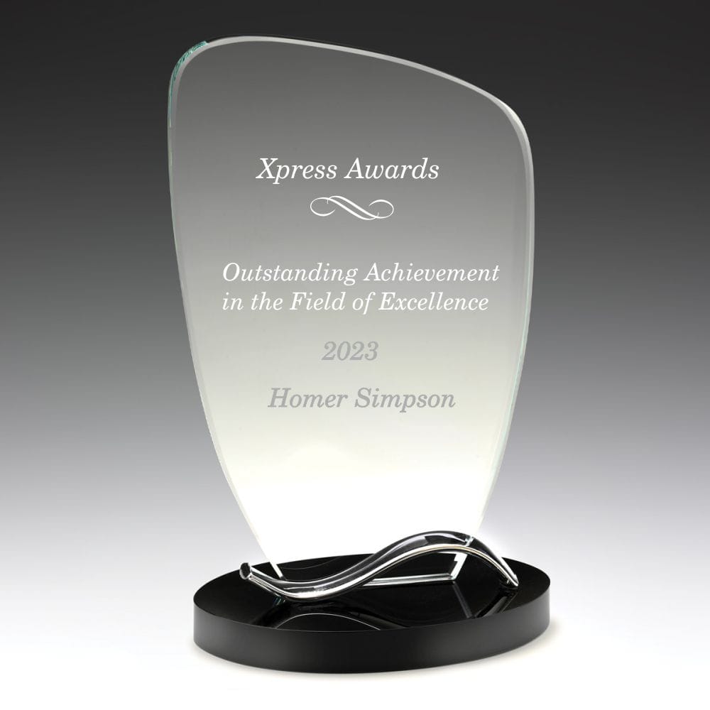 Arced glass trophy