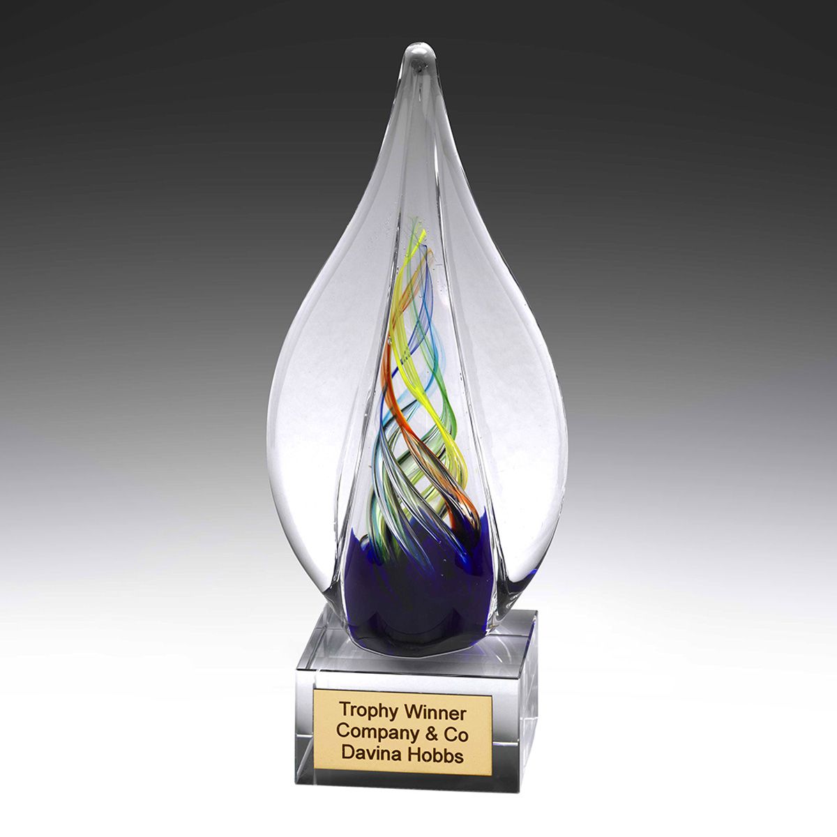 Rainbow artglass trophy