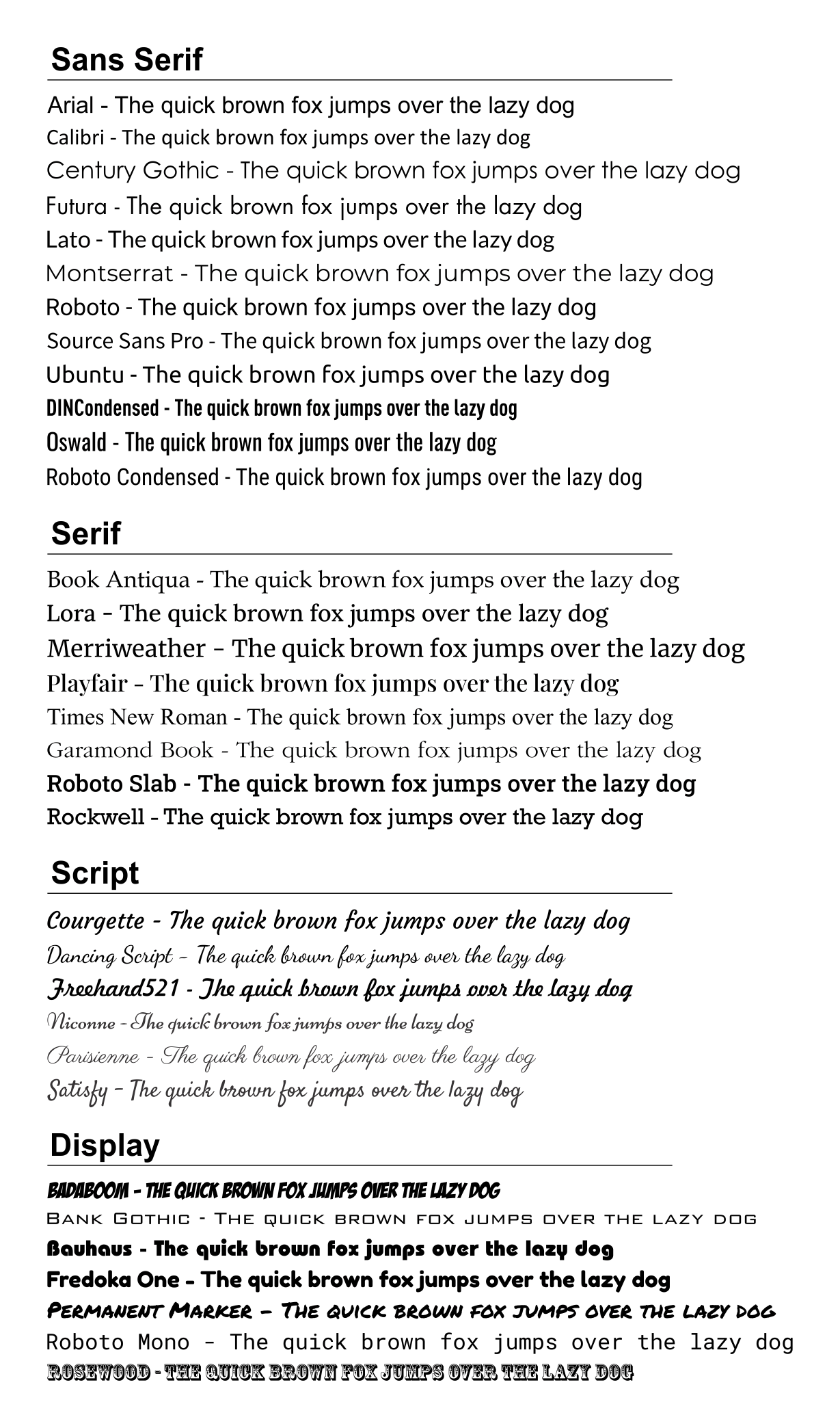 Font-list Engraving Font list