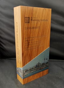 rimu block trophy with plate