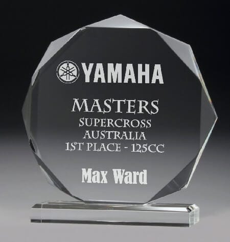 Octagon acrylic trophy