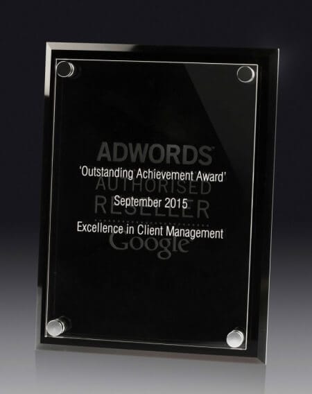 Back and clear acrylic plaque