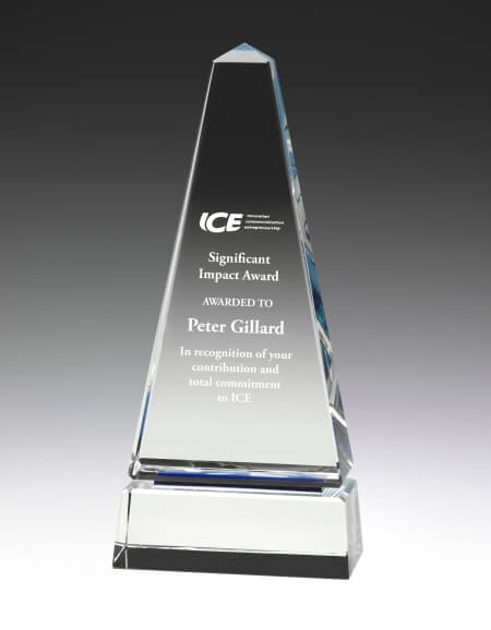 Crystal pyramid trophy
