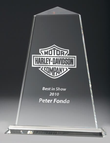 Crystal obelisk trophy