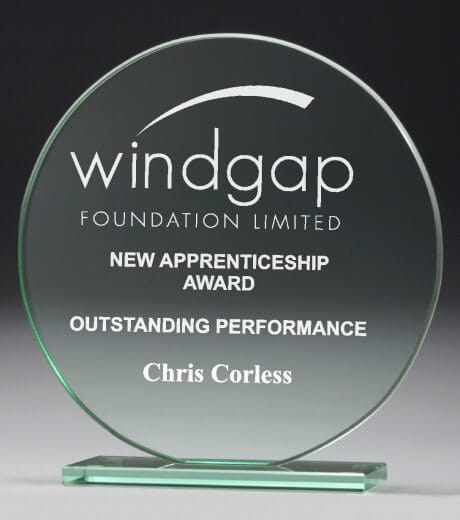 Round glass trophy