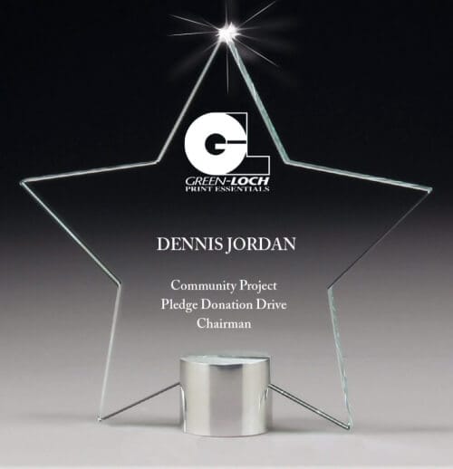 Glass star trophy