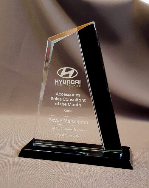 Black glass trophy