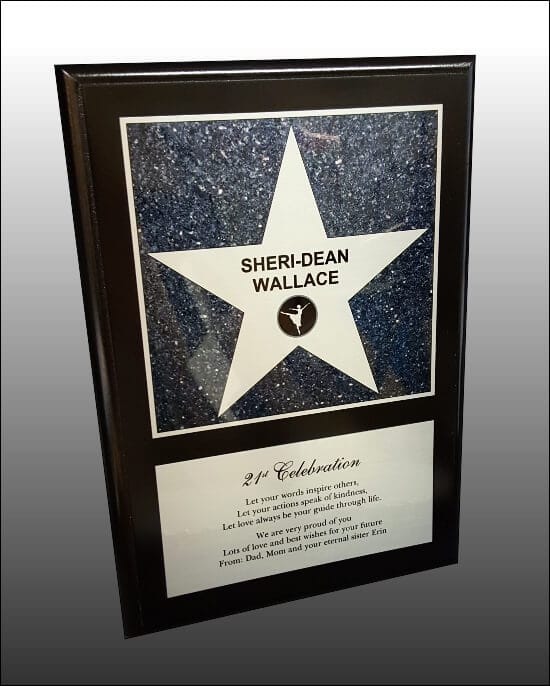 Custom star plaque