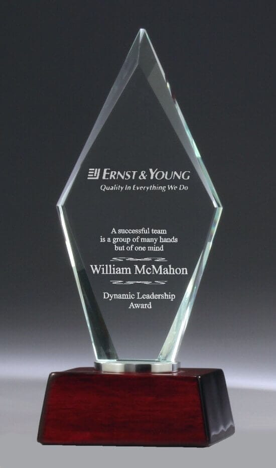 Arrowhead crystal trophy